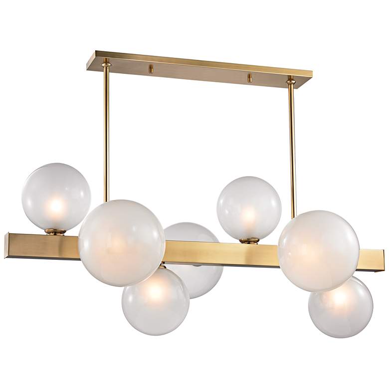 Image 2 Hinsdale 21 1/4"W Aged Brass Kitchen Island Light Pendant