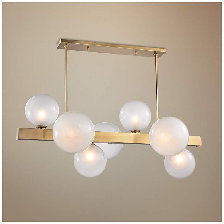 Image 1 Hinsdale 21 1/4 inchW Aged Brass Kitchen Island Light Pendant