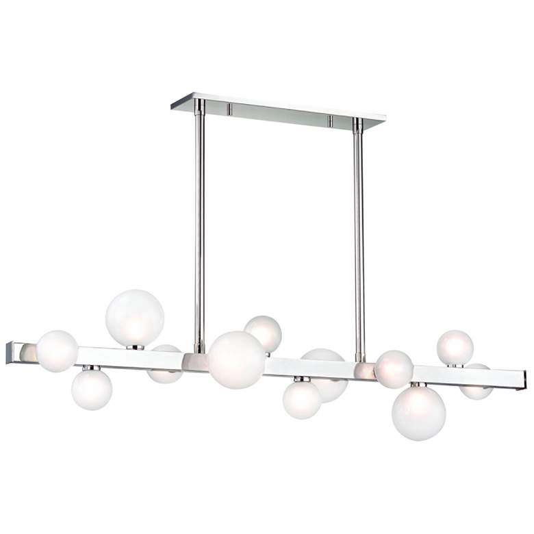 Image 1 Hinsdale 44 1/2 inchW Nickel LED Kitchen Island Light Pendant