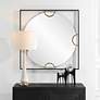 2_Hinson Satin Black and Gold 39" Square Oversized Wall Mirror