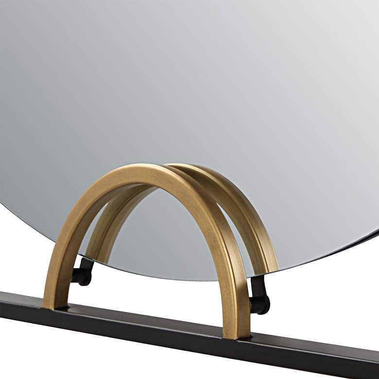 Image 6 Hinson Satin Black and Gold 39" Square Oversized Wall Mirror more views