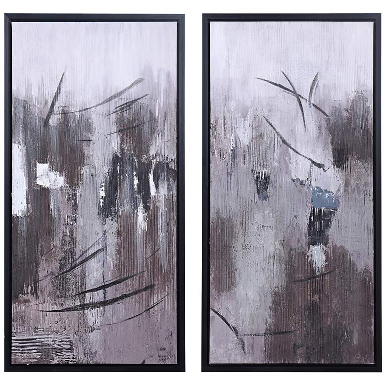 Image 1 Hint of Blue 40" High 2-Piece Framed Canvas Wall Art Set