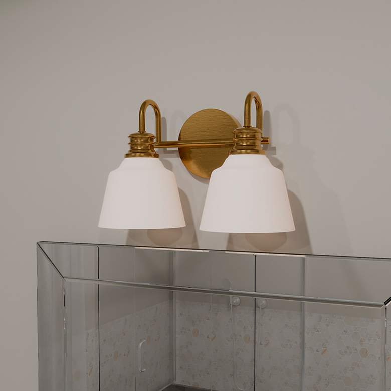 Image 1 Hinton 2-Light Aged Brass Bath Light