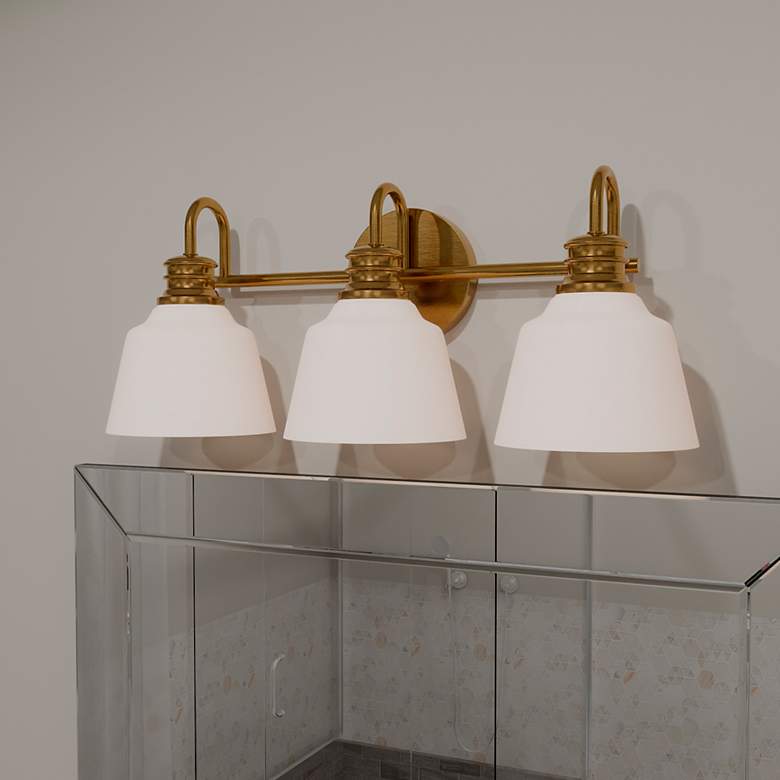 Image 1 Hinton 3-Light Aged Brass Bath Light