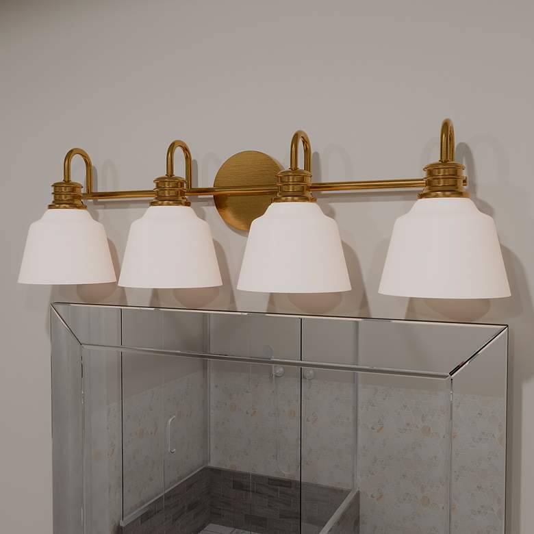 Image 1 Hinton 4-Light Aged Brass Bath Light