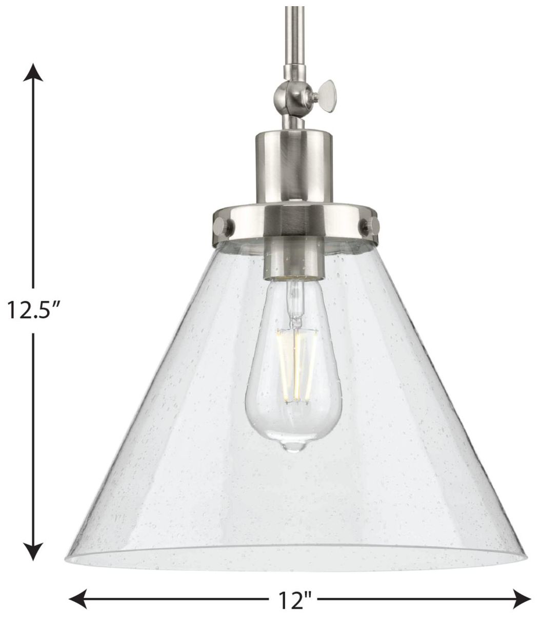 Image 4 Hinton Collection One-Light Seeded Glass Hanging Pendant Light more views