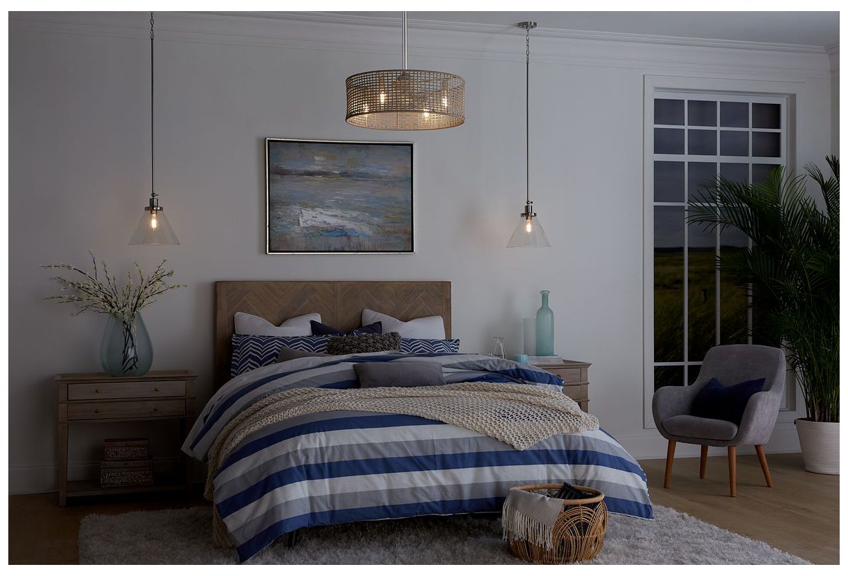 Image 3 Hinton Collection One-Light Seeded Glass Hanging Pendant Light more views