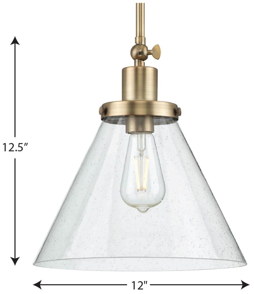 Thumbnail4 of Hinton Collection One-Light Seeded Glass Hanging Pendant Light more views