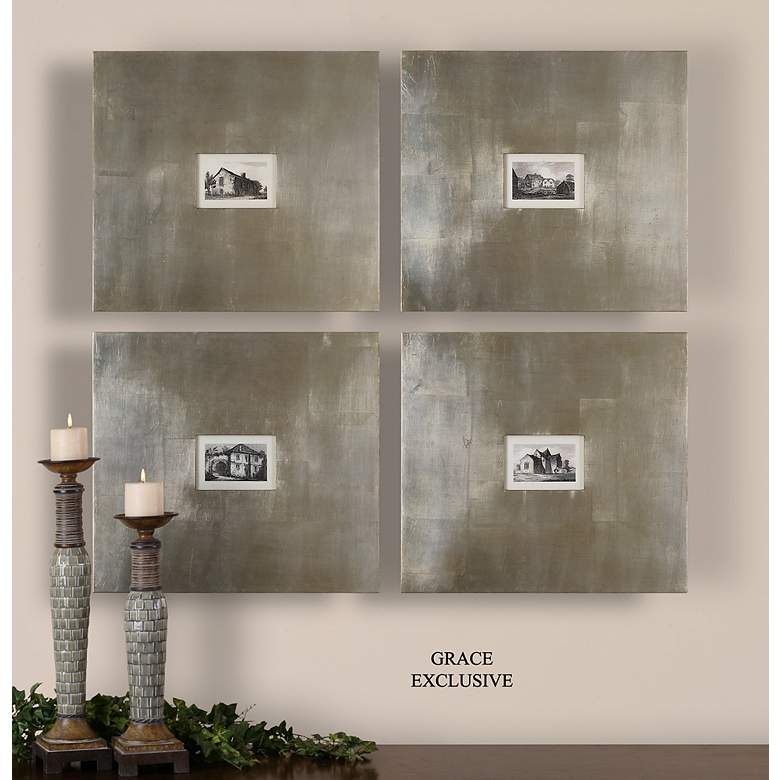 Image 4 Historical Buildings 23 1/4" Square 4-Piece Wall Art Set more views