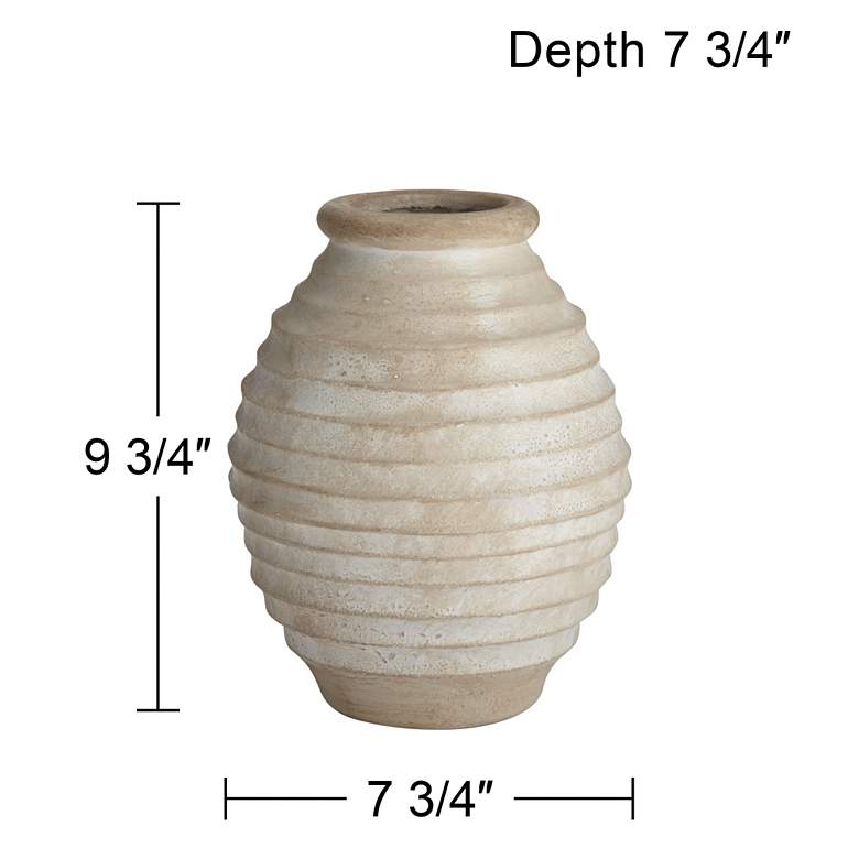 Image 5 Hive 9 3/4" High Antique White Decorative Vase more views