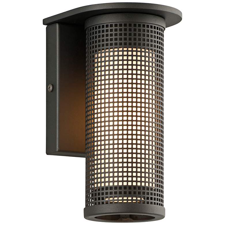 Image 1 Hive Collection 8 1/2 inch High Black LED Outdoor Wall Light