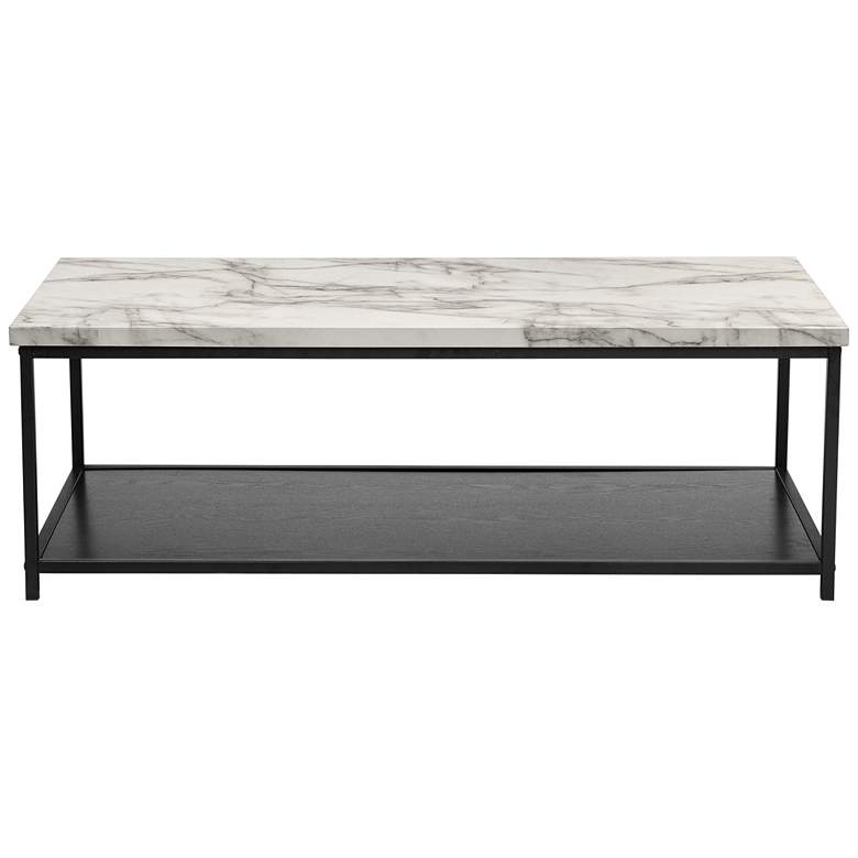 Image 2 Hiverna 47 1/4 inch Wide White and Black 1-Shelf Coffee Table