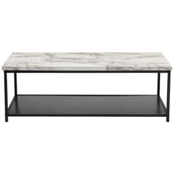 Hiverna 47 1/4&quot; Wide White and Black 1-Shelf Coffee Table