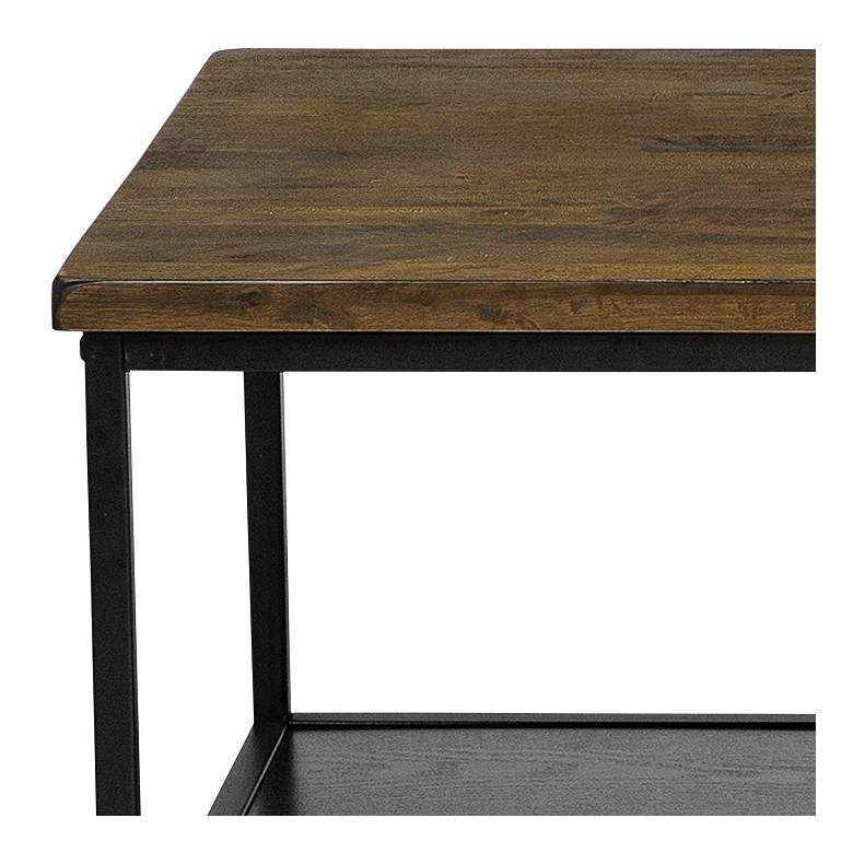 Image 3 Hiverna 47 1/4 inchW Rustic Oak and Black 1-Shelf Coffee Table more views