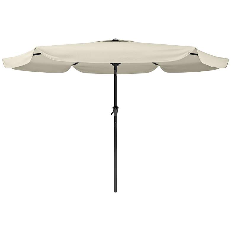 Image 1 Hoba 9 3/4-Foot Warm White Fabric Tilting Patio Umbrella