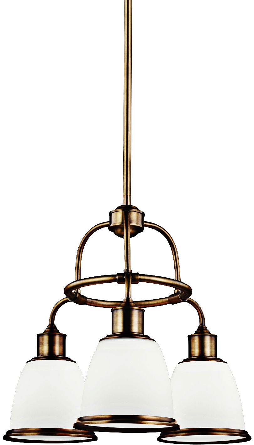 Hobson 21 1/2" Wide Aged Brass 3-Light Chandelier