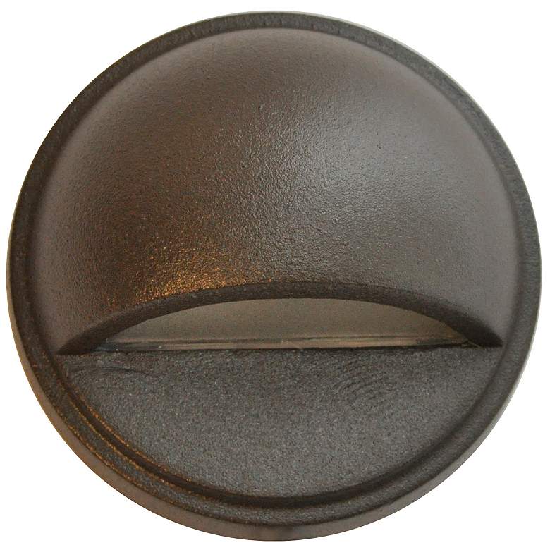 Hockey Puck 2 3/4&quot;W Bronze Texture LED Surface Step Light