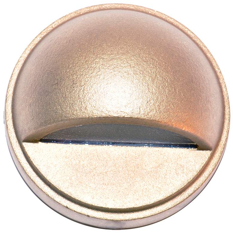 Hockey Puck 2 3/4&quot;W Natural Brass LED Surface Step Light