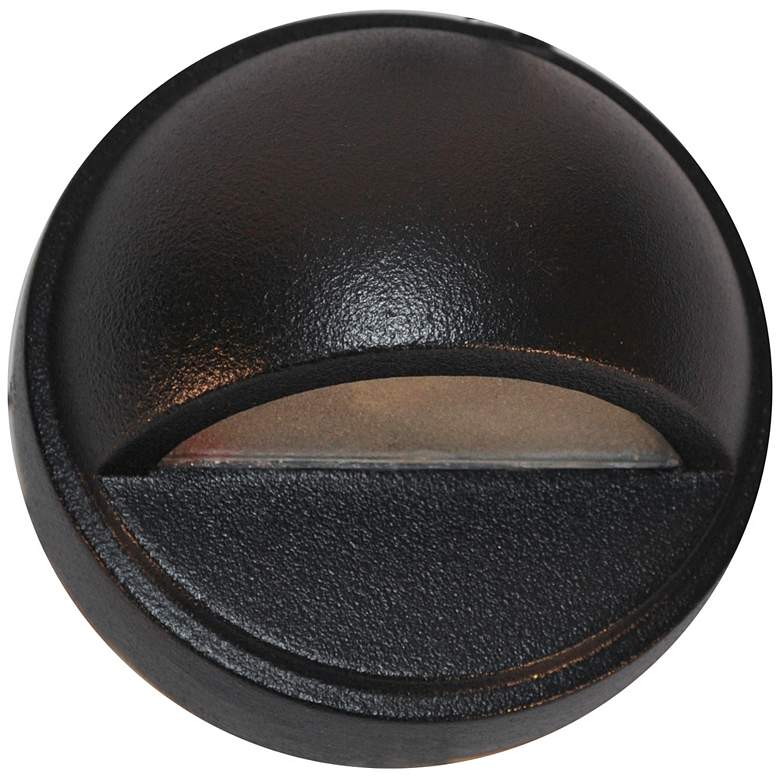 Image 1 Hockey Puck 3 3/4" Wide Black Texture LED Surface Step Light