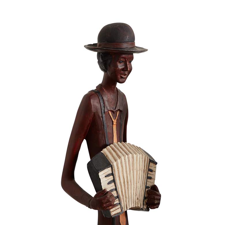 Image 4 Hoedown Brown 4-Piece Jazz Band Musicians Statues Set more views