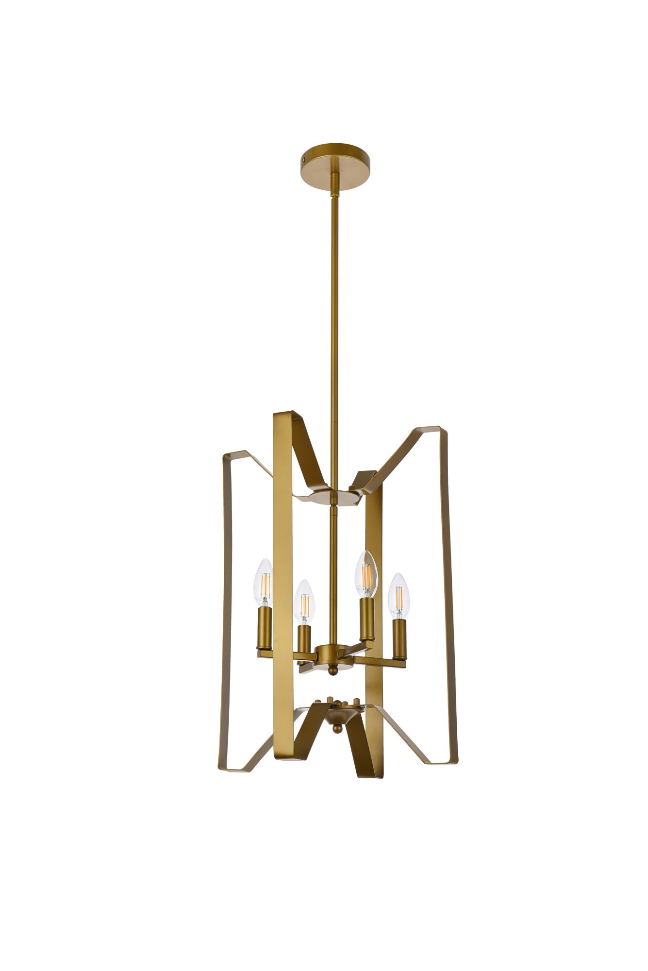 Hoffman 4 Lts Pendant In Brass