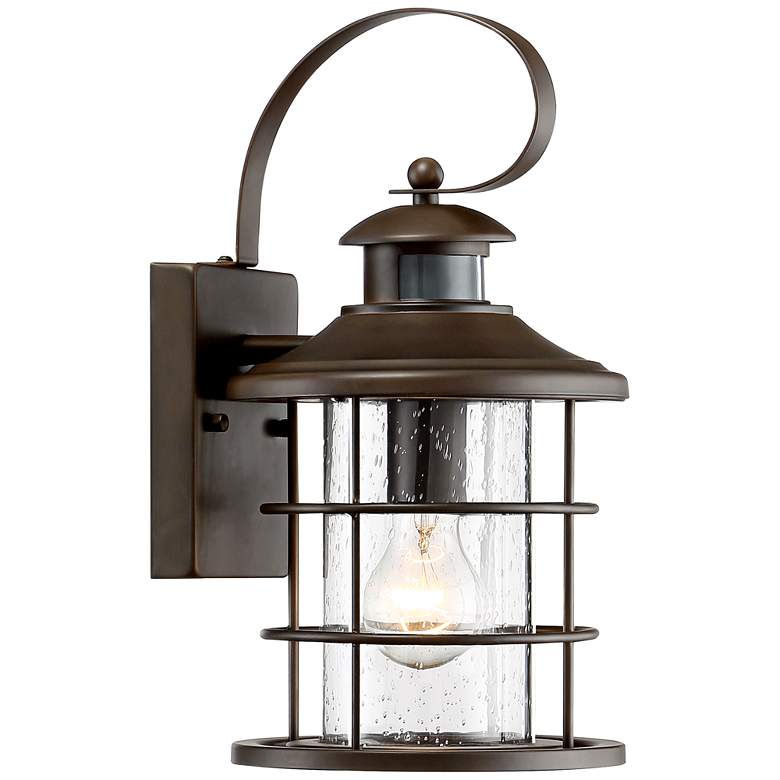 Image 7 Hogan 14" High Bronze Motion Sensor Outdoor Wall Light Set of 2 more views