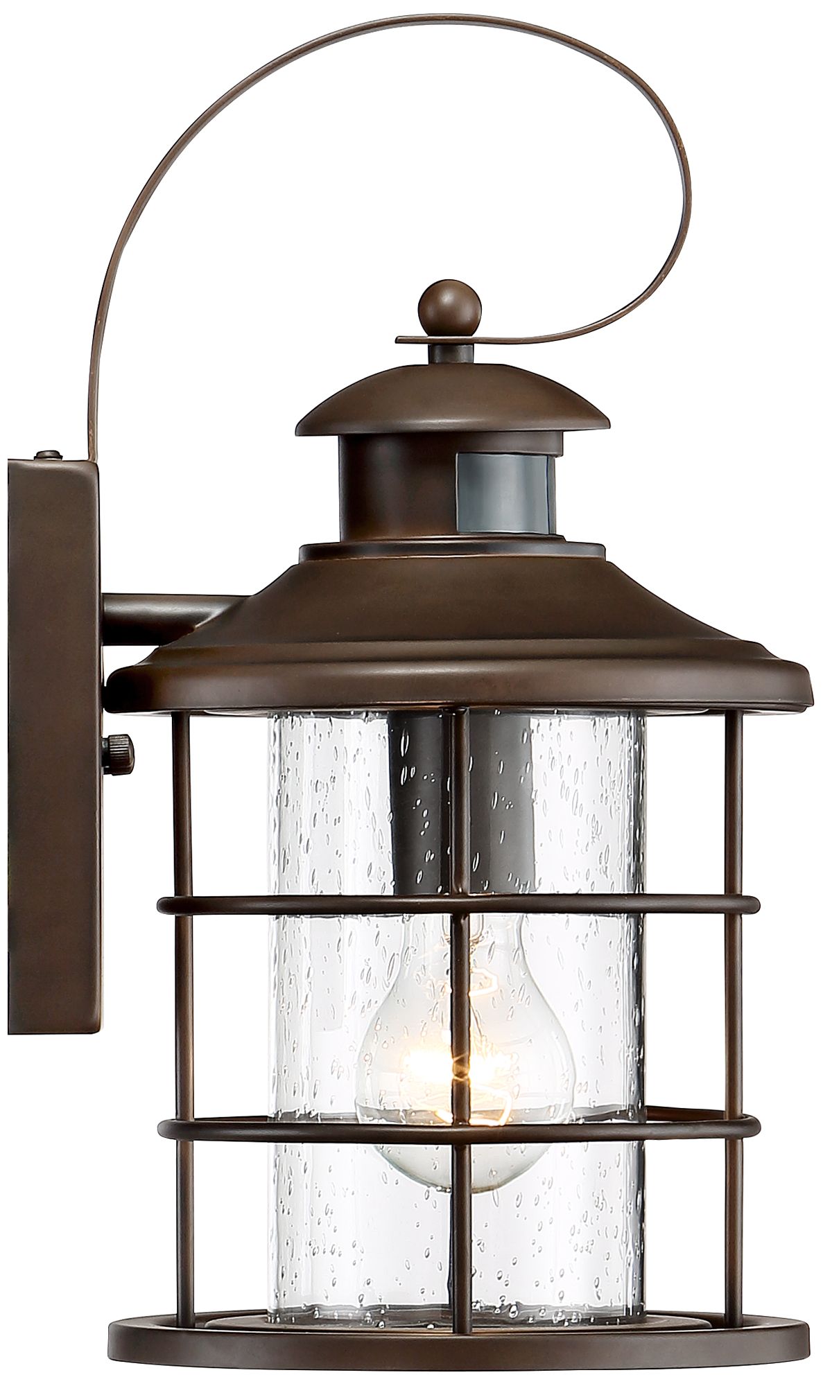 Hogan 14" High Bronze Motion Sensor Outdoor Wall Light Set of 2