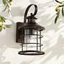 Hogan 14" High Bronze Motion Sensor Outdoor Wall Light Set of 2