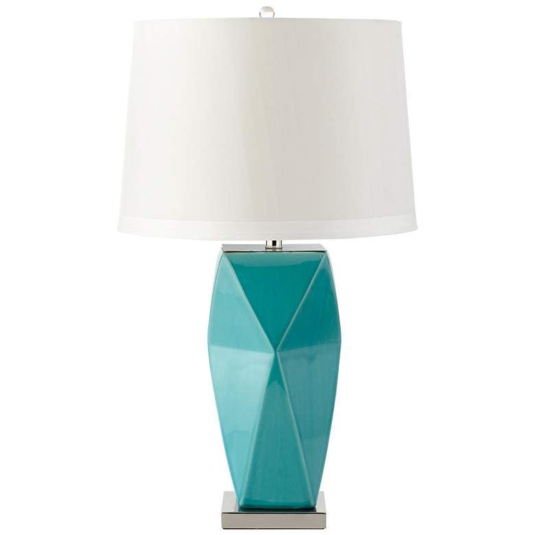 Image 1 Hoku Cyan Blue Ceramic Table Lamp