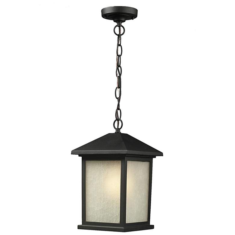 Image 1 Holbrook 13 1/2" High Black Outdoor Lantern Hanging Light