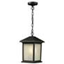 Holbrook 13 1/2" High Black Outdoor Lantern Hanging Light