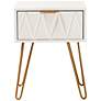 Holbrook 16 1/2"W White Wood Gold Metal 1-Drawer End Table