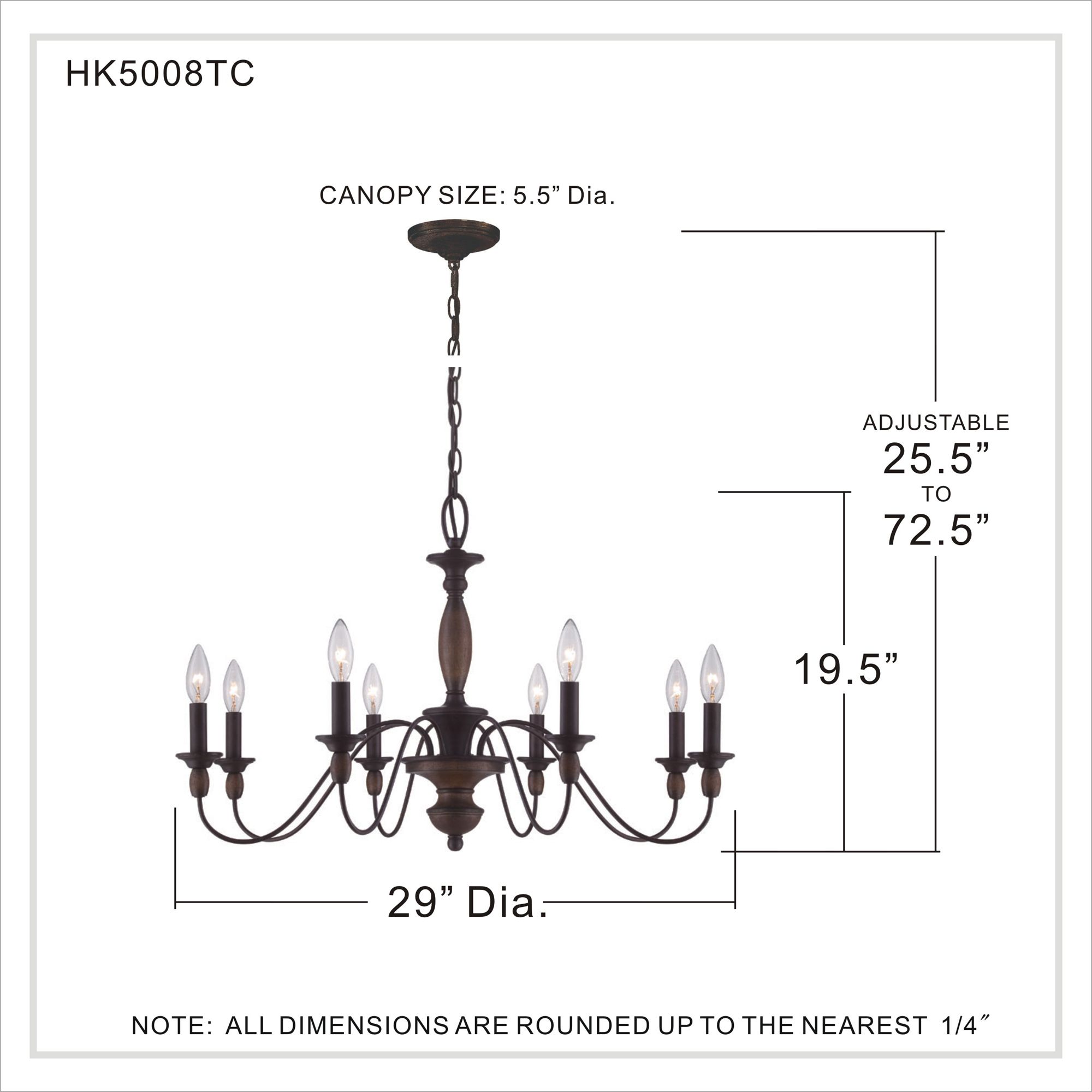 Holbrook 8-Lt Tuscan Brown Chandelier