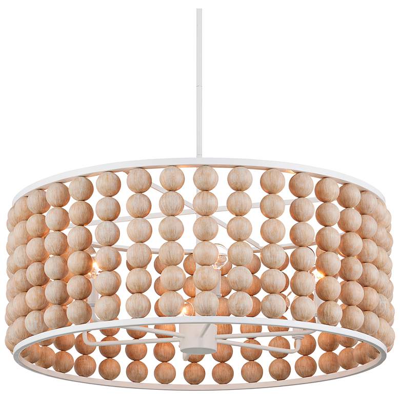 Image 1 Holcroft 32 1/4"W Sugar White and Sandstone Pendant Light