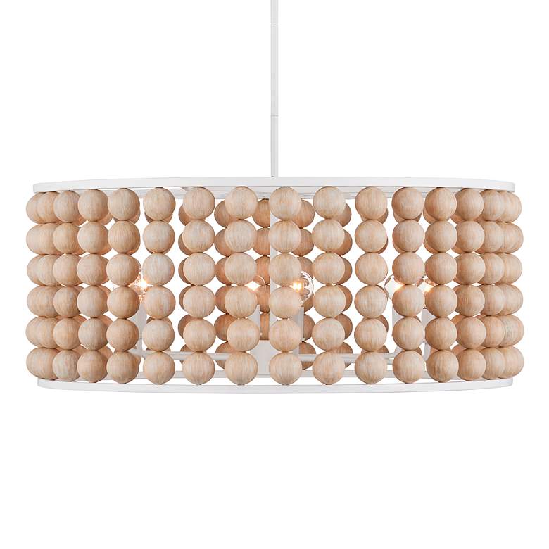 Image 3 Holcroft 32 1/4"W Sugar White and Sandstone Pendant Light more views