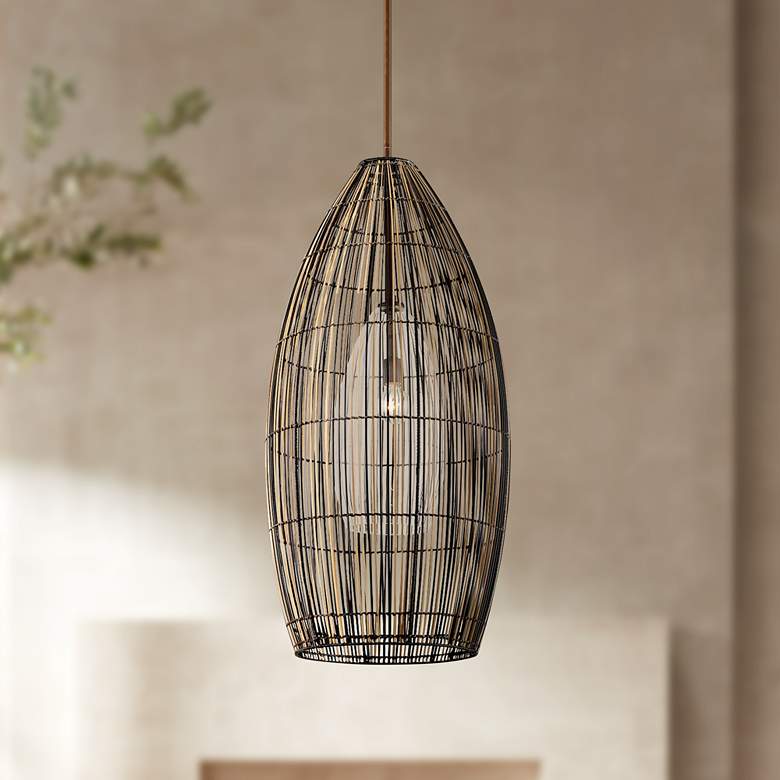 Image 1 Holden 21 1/2" Wide Bronze Woven Dome Pendant Light