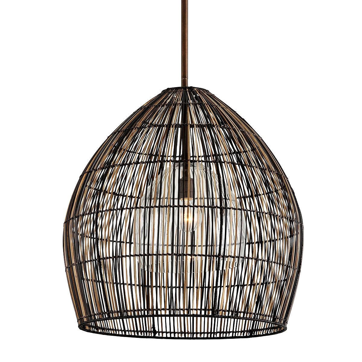 Holden 26" Wide Bronze Woven Dome Pendant Light