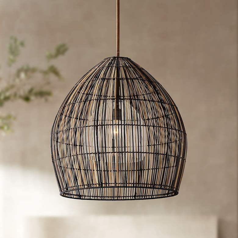 Image 1 Holden 26 inch Wide Bronze Woven Dome Pendant Light