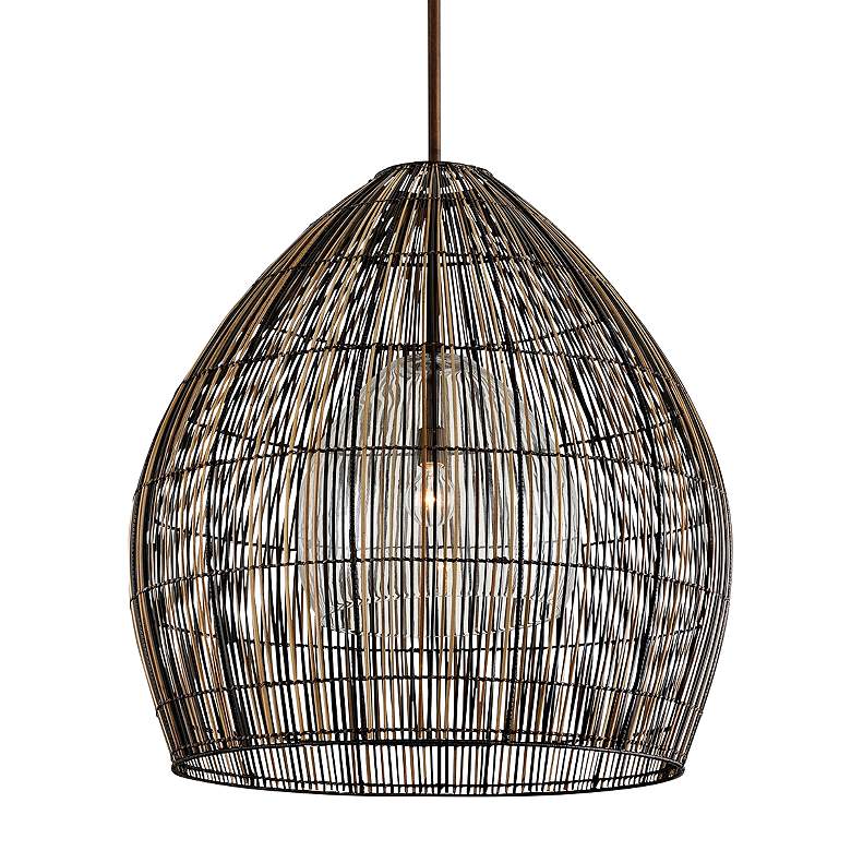 Image 2 Holden 35 inch Wide Bronze Woven Dome Pendant Light