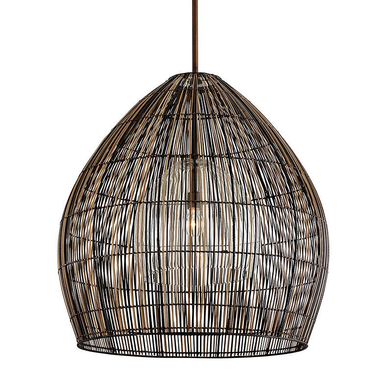 Image 2 Holden 35" Wide Bronze Woven Dome Pendant Light