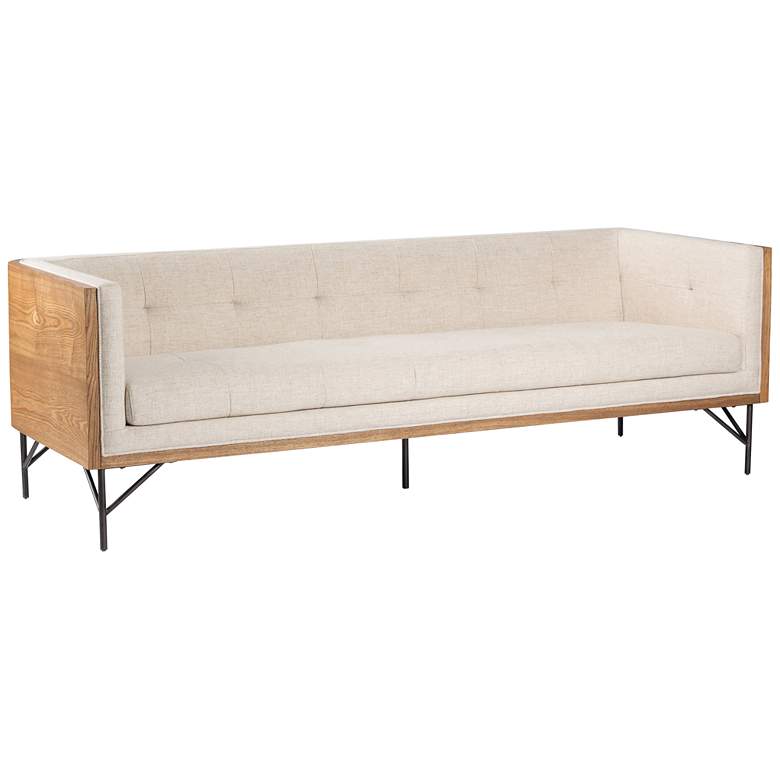 Image 1 Holden 86 1/2" Wide Thames Cream Fabric Sofa