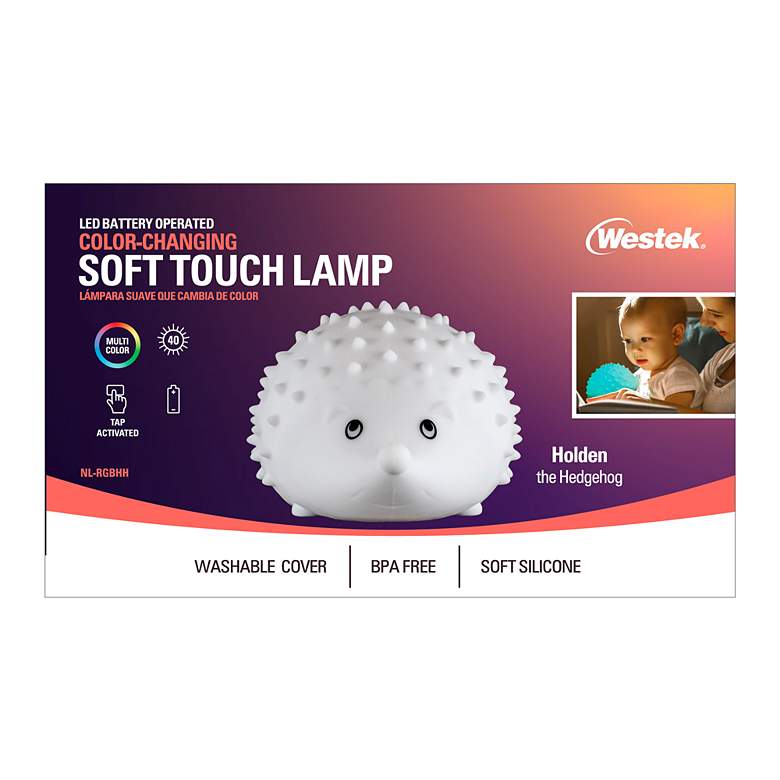 Image 2 Holden the Hedgehog 4 inch Wide White Color Changing Night Light more views