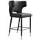 Holguin 23 1/2" Gray Tufted Faux Leather Counter Stool
