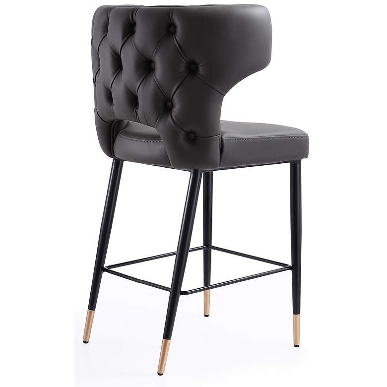 Image 5 Holguin 23 1/2" Gray Tufted Faux Leather Counter Stool more views