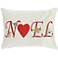 Holiday Beige Red Noel 16" x 12" Rectangular Throw Pillow