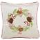 Holiday Beige Ribbon Emb Pincones 16" Square Throw Pillow