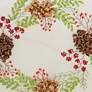 Holiday Beige Ribbon Emb Pincones 16" Square Throw Pillow
