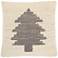 Holiday Gray Ivory Xmas Tree Loops 20" Square Throw Pillow