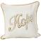 Holiday Hope Gold 12" Square Embroidered Accent Pillow