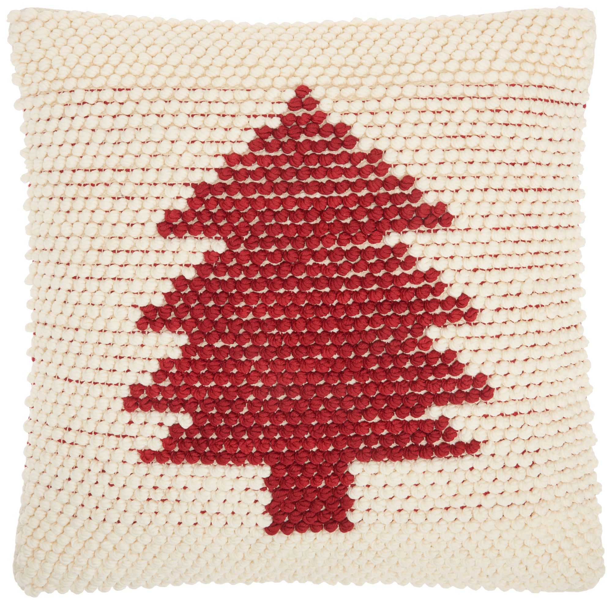 Holiday Ivory Red Xmas Tree Loops 20" Square Throw Pillow